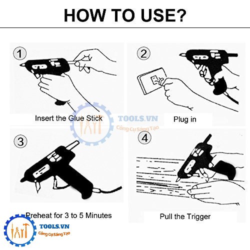 TST Súng Bắn Keo Nến Jack Chữ T Dùng Pin Lipo 3S 12V Keo Phi 7mm