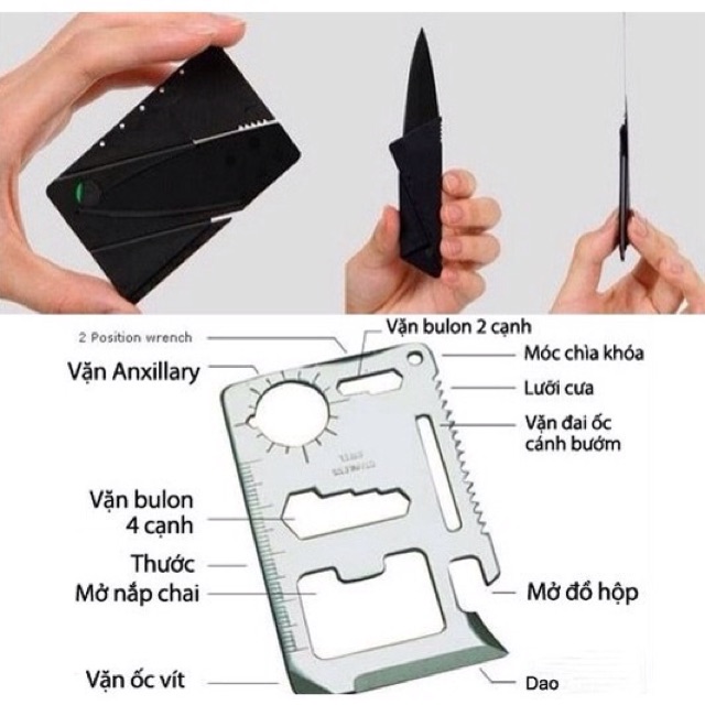 Combo dao ATM và miếng thép đa năng- Đồ Phượt