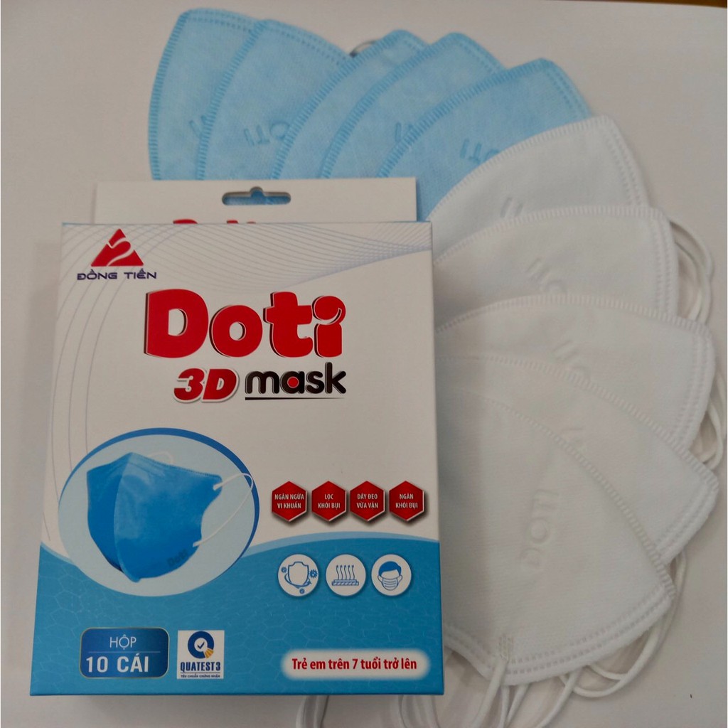 Khẩu trang 3D Mask cao cấp dùng cho người trên 7 tuổi - 1 Hộp 10 cái