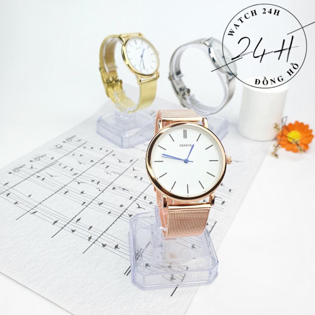 Đồng Hồ nữ dây kim loại GENEVE ; mặt kính chống trầy; dây đeo sang trong cho các nàng