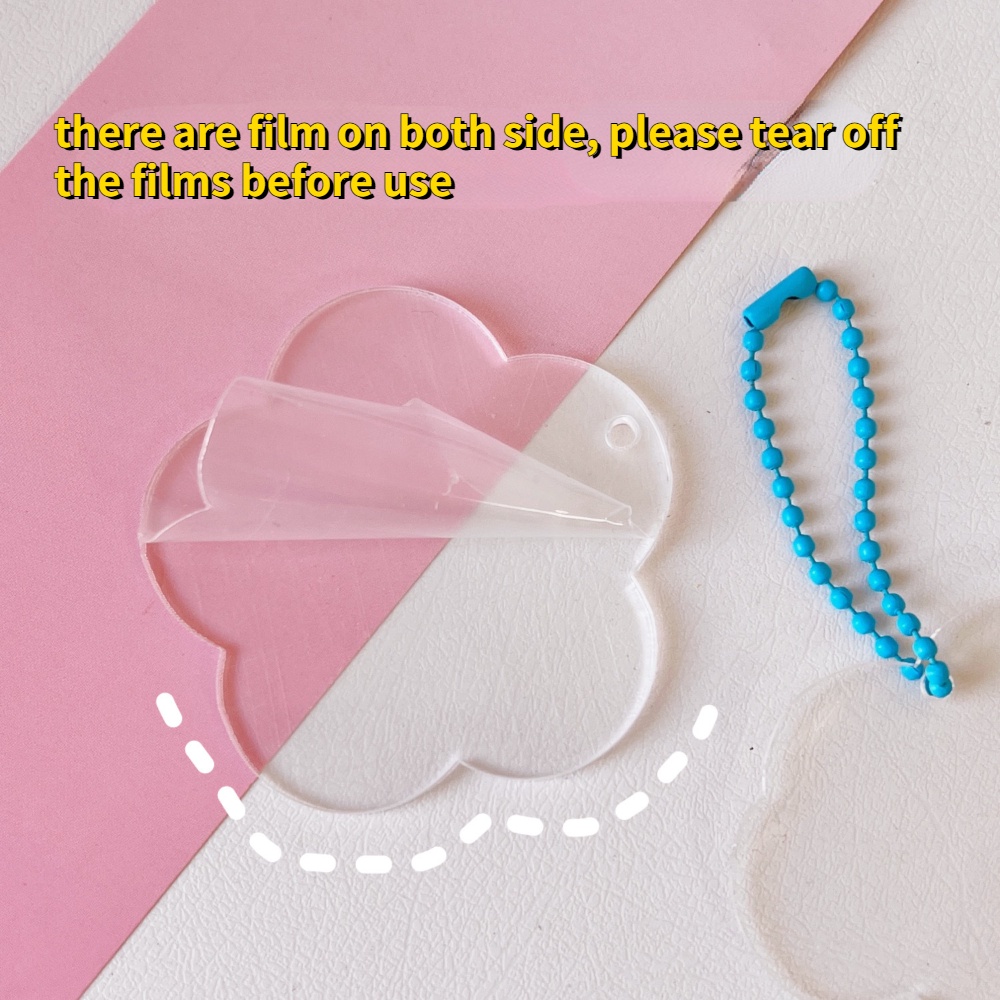 Móc Khóa Hình Tròn Bằng Acrylic Họa Tiết Ngôi Sao Lấp Lánh Diy Dễ Thương