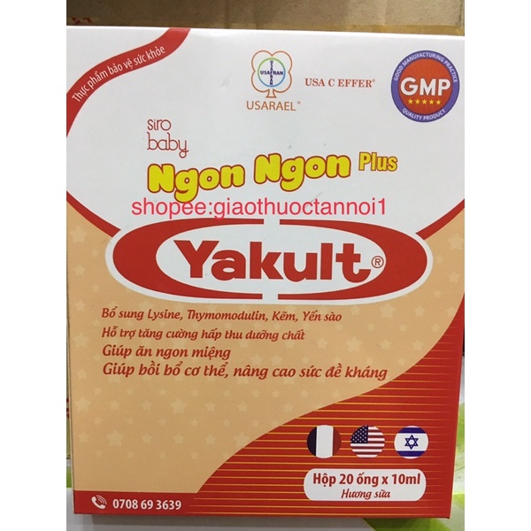 siro baby ngon ngon plus yakult (bổ sung lysine, thymomodulin, kẽm, yến sào, tăng cường hấp thụ dưỡng chất,ăn ngon miệng