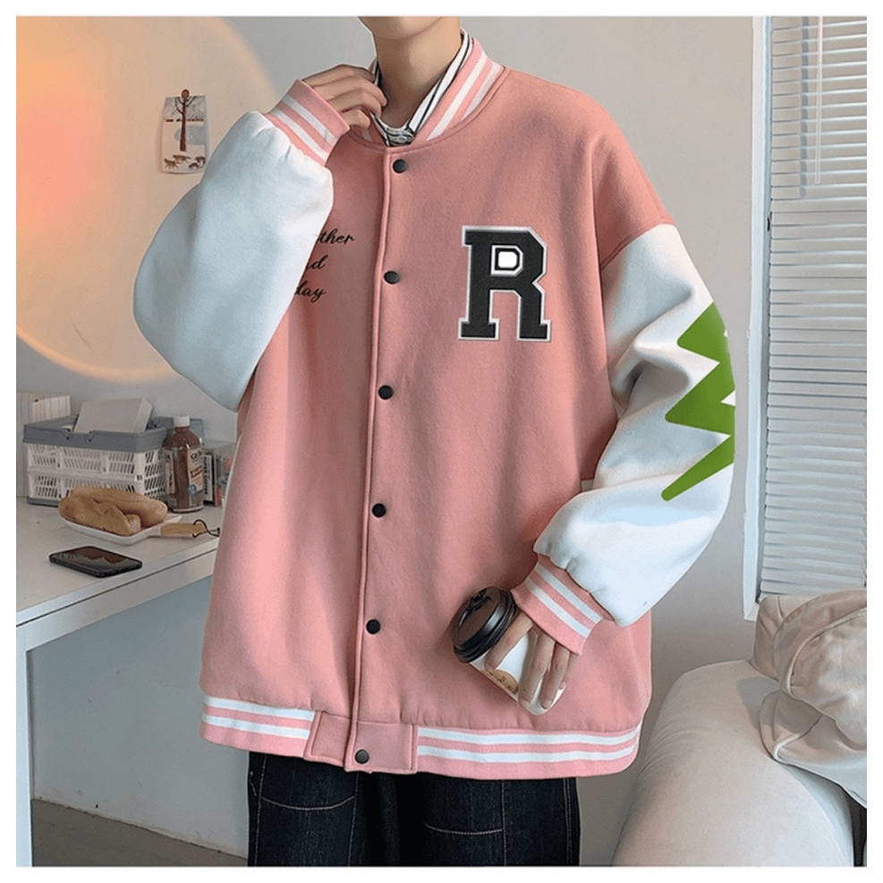 ÁO KHOÁC BOMBER NAM HỌA TIẾT BỘ SƯƠNG XANH SIÊU CUTE CHẤT LỪ