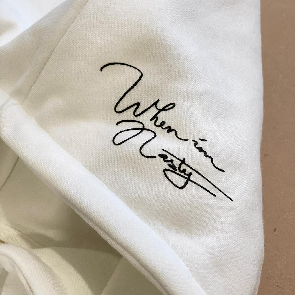 Áo khoác nỉ nam nữ in hoạ tiết trắng đen Trouble Maker thiết kế WHENIMNASTY