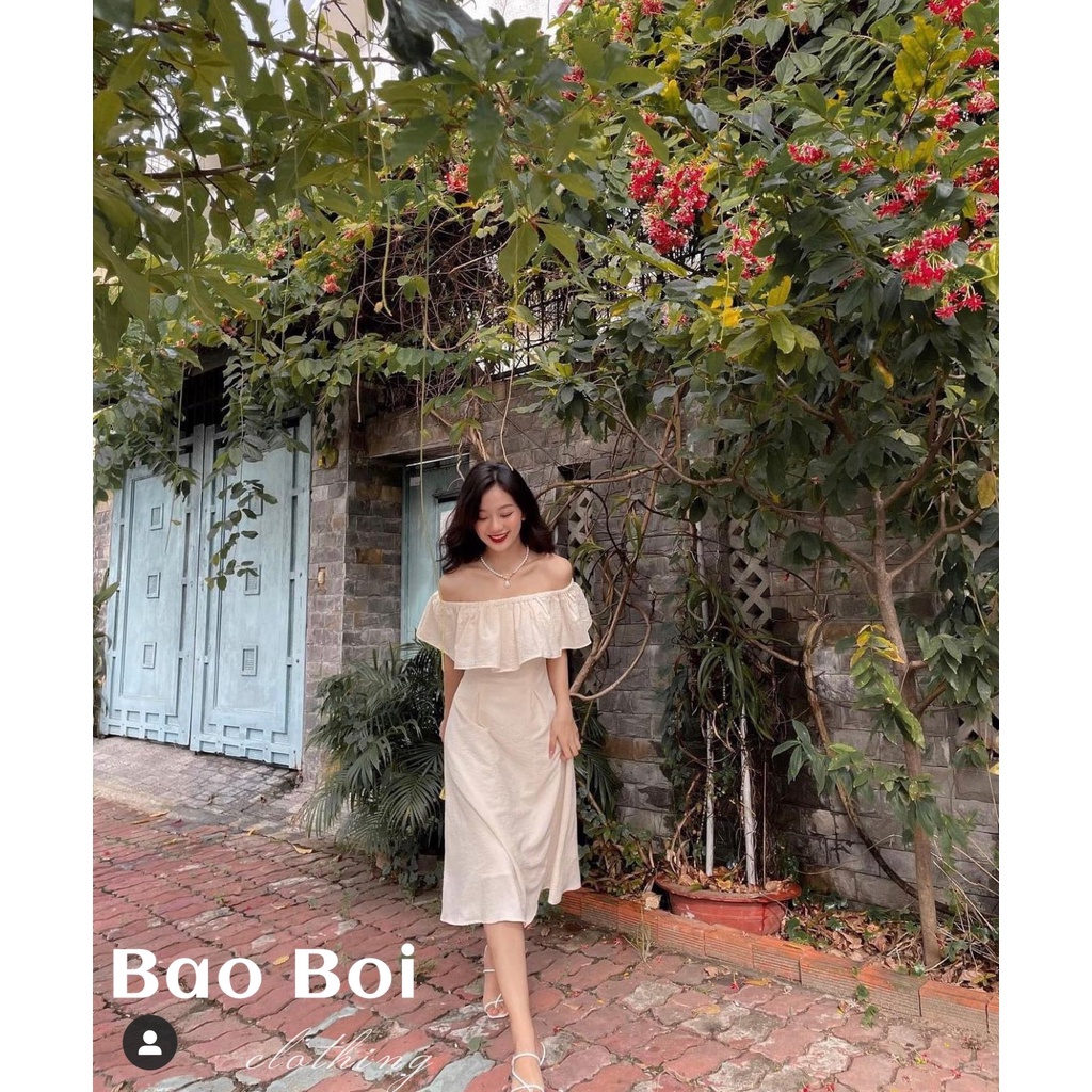 Váy trễ vai trắng dự tiệc sang trọng dáng dài hottrend chất đẹp LICA - V17 | BigBuy360 - bigbuy360.vn