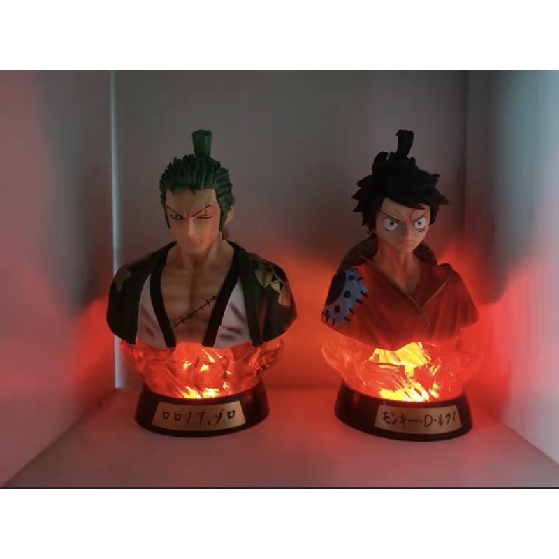 Mô hình tượng bán thân Zoro Wano CÓ đèn điều khiển 16cm