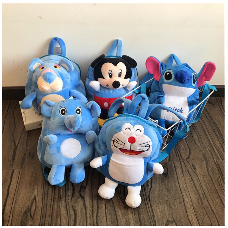 Balo cho bé trai - gái mầm non hoạt hình , ba lô trẻ em mẫu giáo động vật chất nhung mịn siêu ngộ nghĩnh.