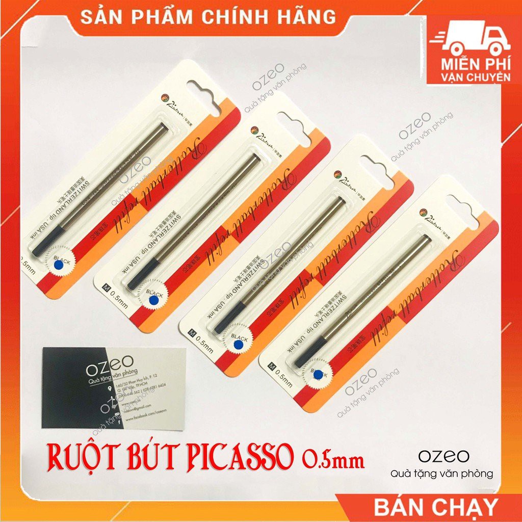Giá Siêu Ưu Đãi_ Ruột Bút Dạ Bi Picasso Chính Hãng ( Mực Màu Xanh), Ngòi 0.5mm_ozeo