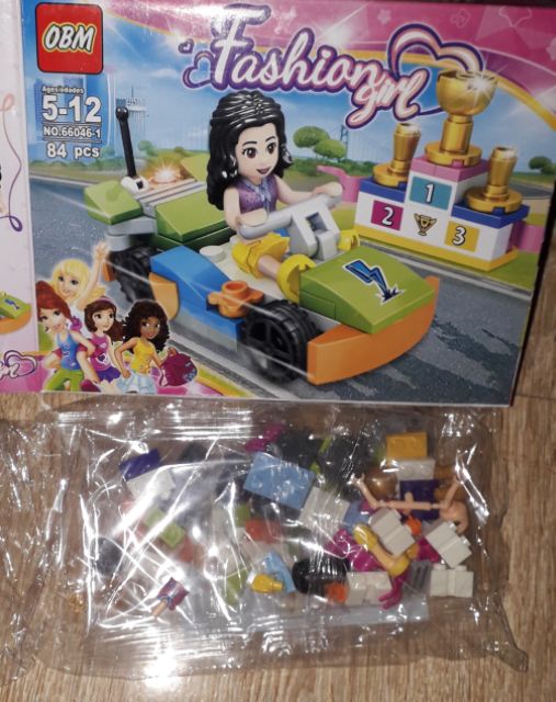 Lắp ráp 1 hộp Lego_Fashion Girl 66046 đua xe ô tô có nhiều chi tiết bằng nhựa ABS rất đẹp