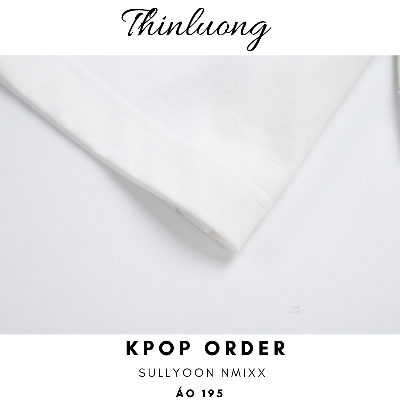 (Sẵn) Áo thun dáng croptop màu  trắng in hình trái tim Sullyoon Nmixx A7