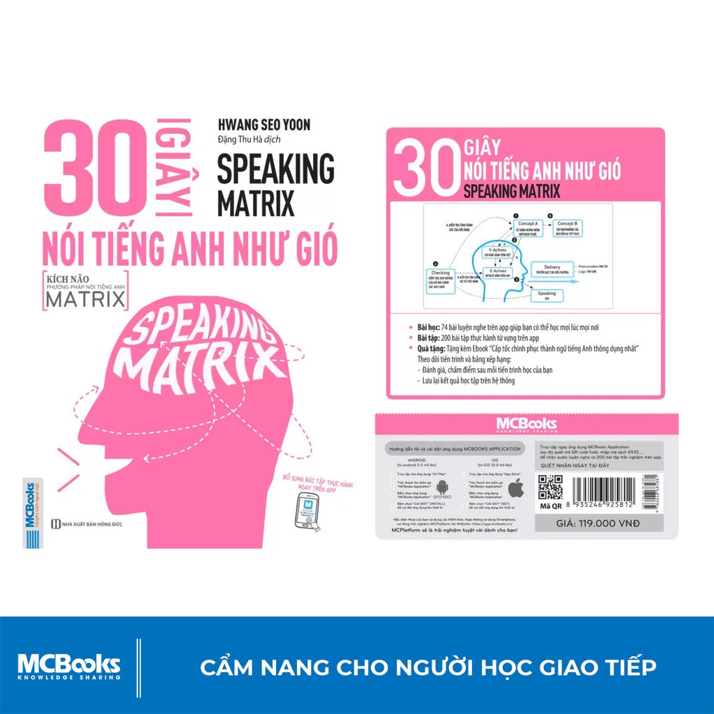 Sách - Speaking Matrix - 30 Giây Nói Tiếng Anh Như Gió Tặng Video Hack Não 6000 từ vựng tiếng Anh