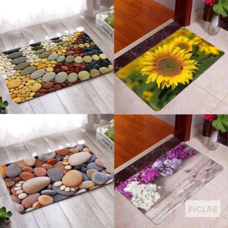 THẢM LAU CHÂN HOA 3D NHIỀU MẪU