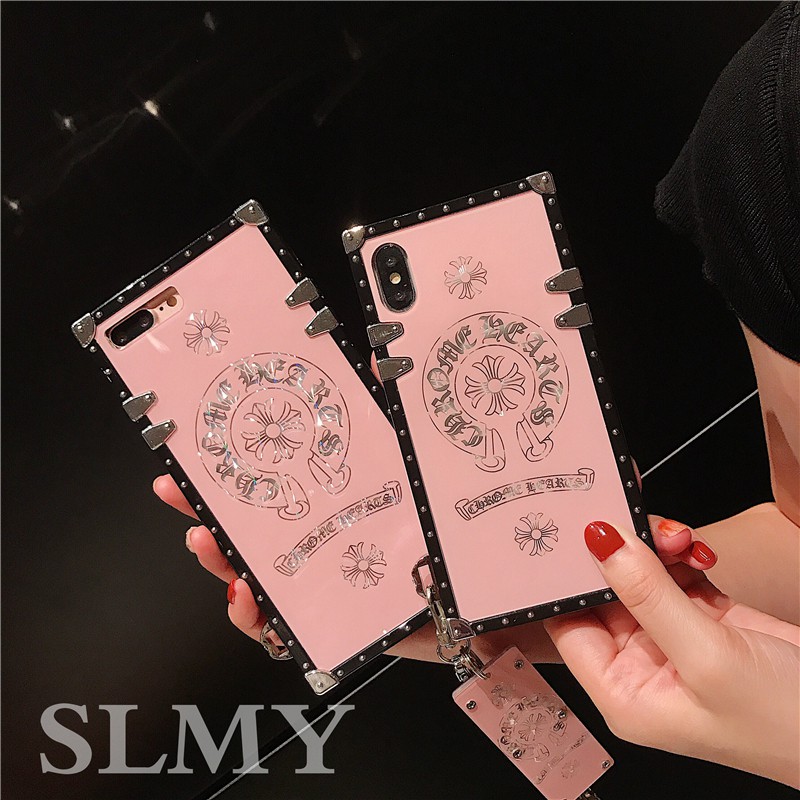 Ốp Điện Thoại Hình Vuông Họa Tiết Đám Mây / Trái Tim Màu Hồng Cho iphone 15 14 13 12 11 pro max xs max xr 7 8 plus 6s 6plus se2