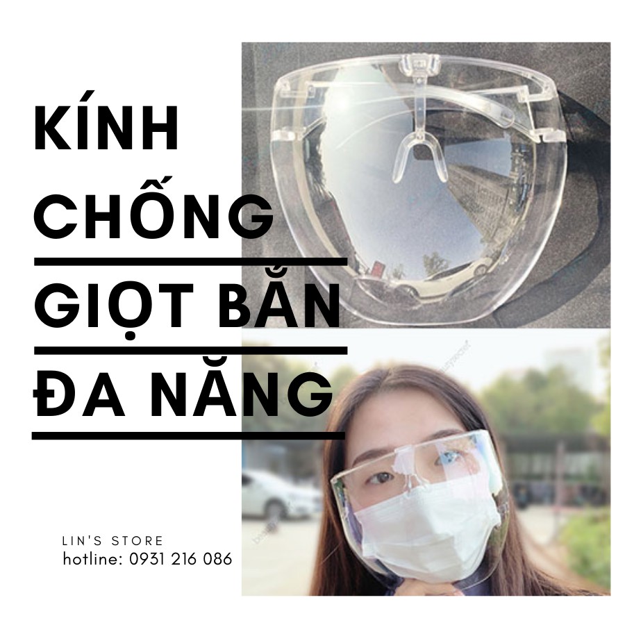 [ HÀNG LOẠI 1] Kính Chống Giọt Bắn Phòng Dịch FACE SHIELD/ Kính Chắn Giọt Bắn Trẻ Em , Người Lớn,Hoá Chất Độc Hại.