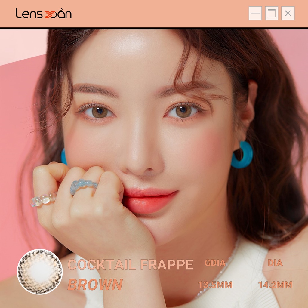 KÍNH ÁP TRÒNG COCKTAIL FRAPPE BROWN CỦA LENS ME: Lens nâu sữa hiệu ứng pha lê trong trẻo | Lens Xoắn