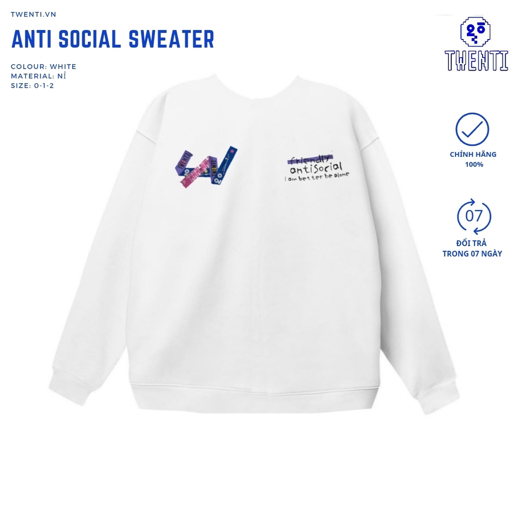 SWEATER TWENTI NỈ COTTON ANTI