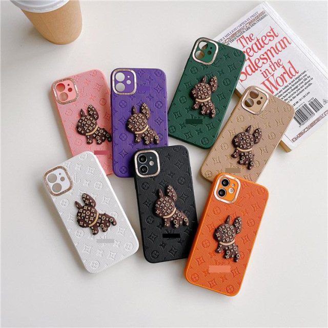 Ốp lưng iphone in hình LV bulldog mạ viền camera 7plus 8plus X Xs max 11 11promax 12 12pro 12promax 13 13pro 13promax