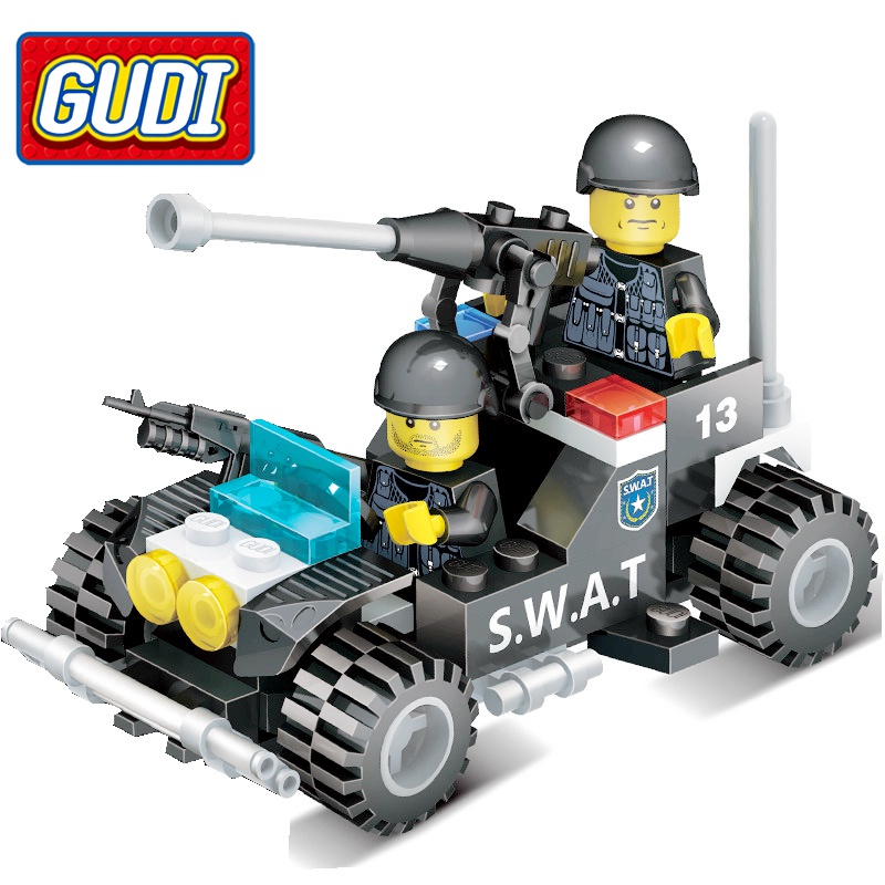 Bộ Đồ Chơi Lắp Ráp Xe Cảnh Sát Quân Đội Dành Cho Bé Trai