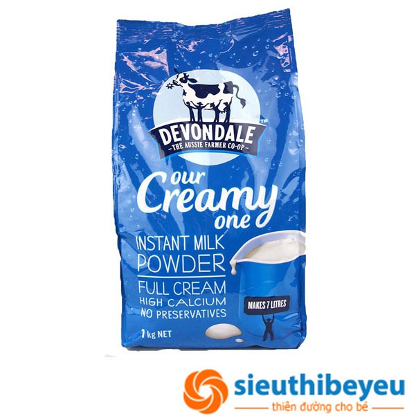 Sữa tươi Devondale nguyên kem dạng bột gói 1kg date T5/2019