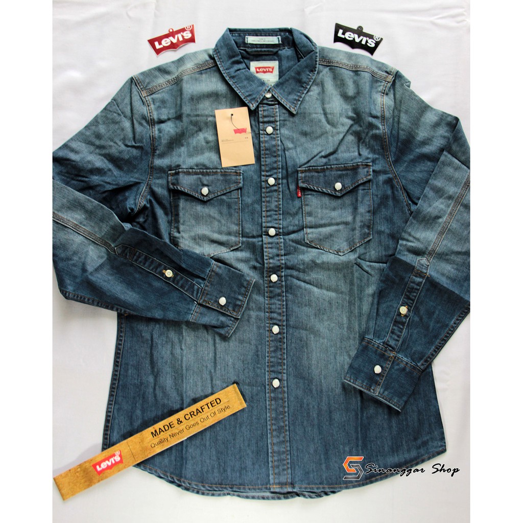 Levis Áo Sơ Mi Jean Thời Trang Cá Tính Trẻ Trung