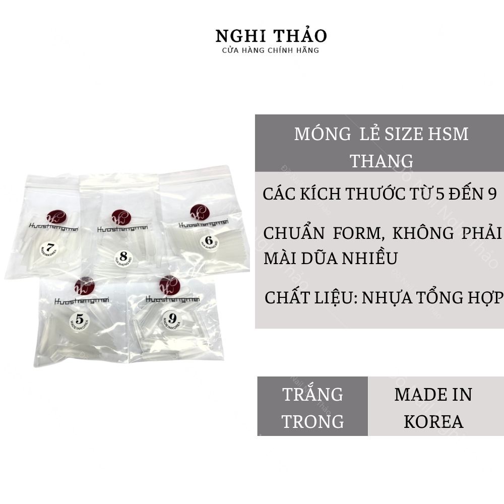 Móng úp lẻ size HSM nhám form thang