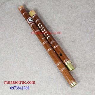 Sáo trúc dizi nâu khớp đồng pd11