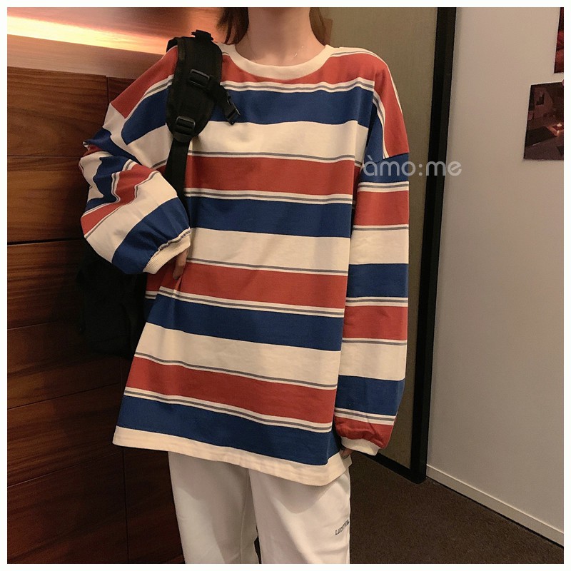 Áo Sweater Sọc Ngang Tay Dài