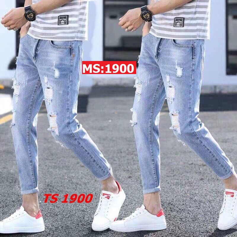 Quần Jean Nam Rách Wash rách phong cách Hàn Quốc -vuajeans ( kèm hình thật) | BigBuy360 - bigbuy360.vn
