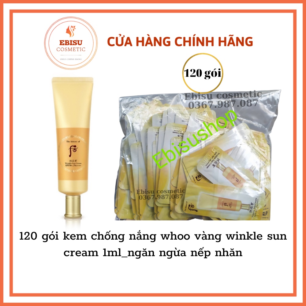 120 gói kem chống nắng whoo vàng winkle sun cream 1ml_ngăn ngừa nếp nhăn