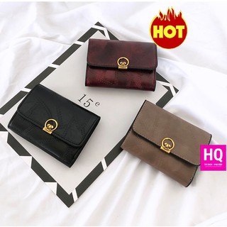 Ví nữ mini VI026 nhiều ngăn tiện lợi, logo heo vàng dễ thương