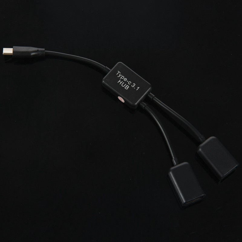 Bộ chia dây chữ Y từ đầu cắm type C OTG USB 3.1 sang 2 cổng OTG HUB tiện lợi