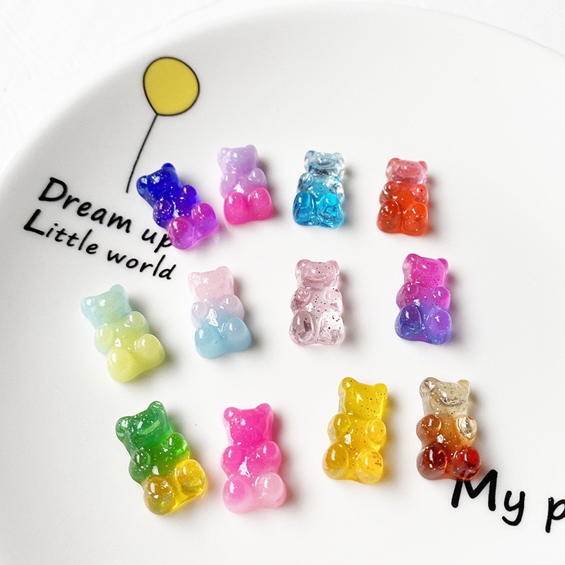 [ FREE SHIP] Charm gấu Gummy bear 2 màu không khoen