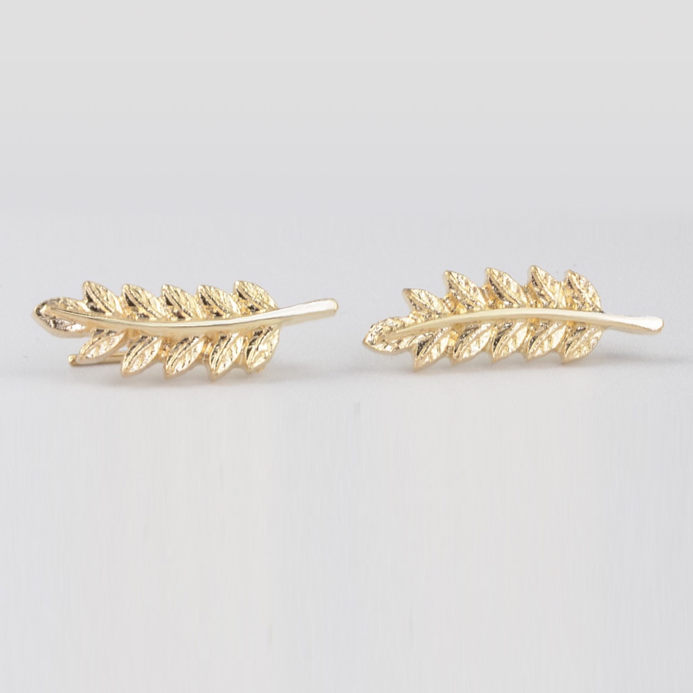 Bông Tai Hình Chiếc Lá Thiết Kế Thanh Lịch Cho Nữ