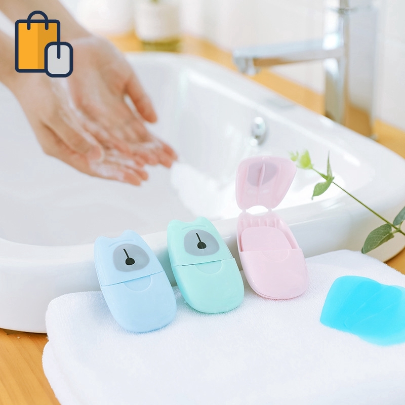 (Hàng Mới Về) Set 50 Tờ Xà Phòng Giấy Mini Dùng Một Lần Tiện Dụng Khi Đi Du Lịch | WebRaoVat - webraovat.net.vn