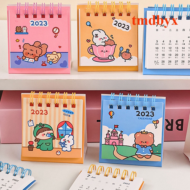Lịch Để Bàn 2023 mini Họa Tiết Hoạt Hình Dễ Thương Dùng Để Trang Trí