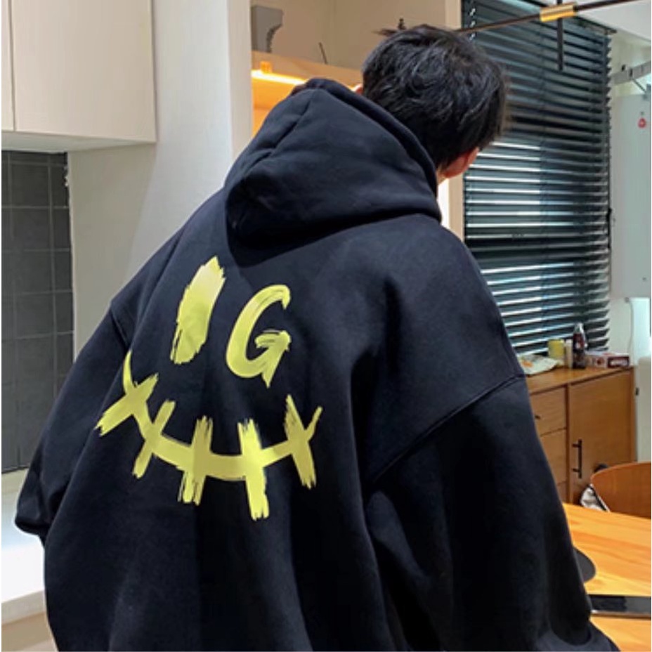 Áo hoodie dáng rộng vải nỉ chất đẹp mũ 2 lớp không xù lông hàng Quảng Châu cho nam nữ