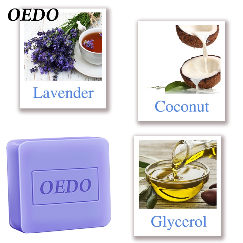 Xà phòng hoa oải hương OEDO Thực Vật Tự Nhiên Diệt Khuẩn Giữ bàn tay sạch sẽ Tự Nhiên Lâu Trôi Làm Sạch Da Làm Trắng Da khử mùi hôi Diệt Khuẩn 60g