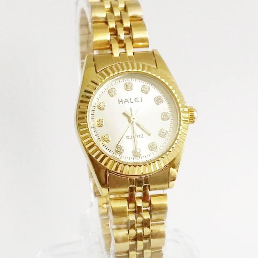 Đồng Hồ Nữ Halei Dây Vàng Mặt Trắng