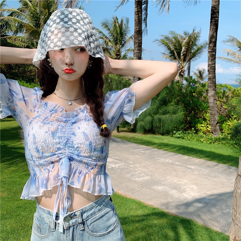 Đầm Trễ Vai Dáng Ôm In Hoa Thời Trang 2020 Nữ Tính