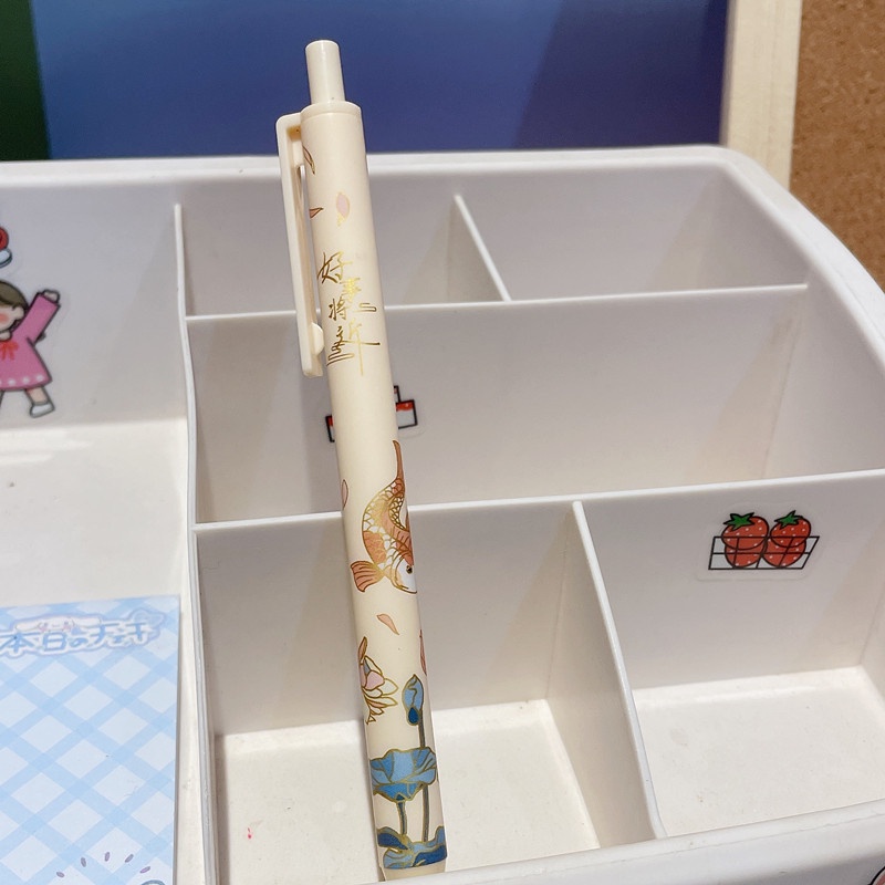 Set 6 Bút Bi Mực Đen 0.5Mm Họa Tiết Truyền Thống