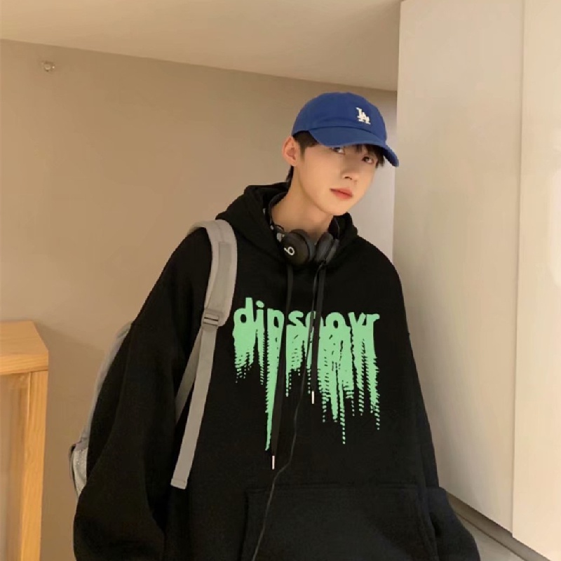 Áo hoodie Thể Thao Dáng Rộng In Chữ Phong Cách Hip Hop Đường Phố Hàn Quốc Thời Trang Mùa Đông Cho Nam [M-5XL]