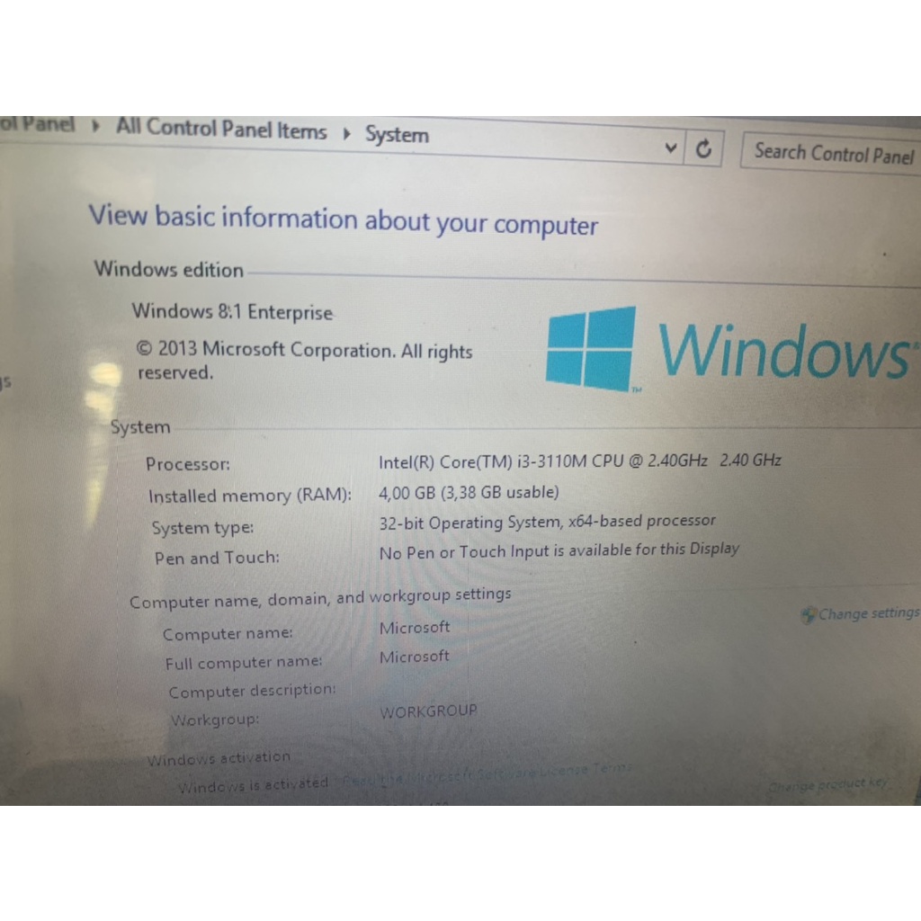 Laptop cũ Dell Vostro 1440 Intel Core i3-3110M, Ram 4GB, HDD 320GB, VGA on, 14 inch