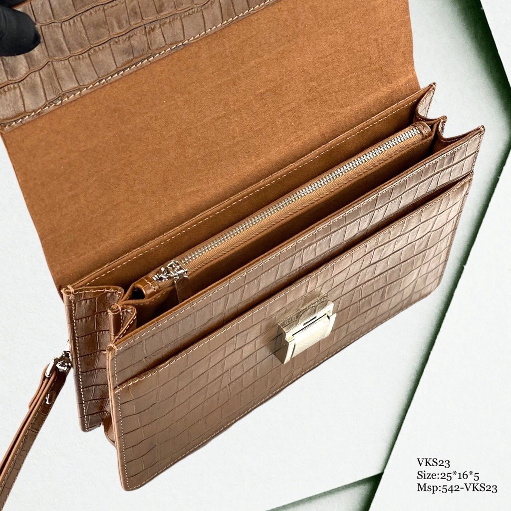 Clutch - Ví cầm tay Nam Nữ khóa số Da bò cao cấp MontBlanc - VKS23