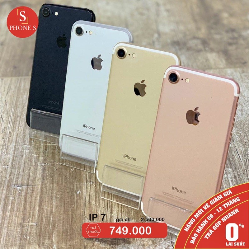 Điện thoại iPhone 7 lock 32gb đủ màu zin áp suất đủ phụ kiện chính hãng