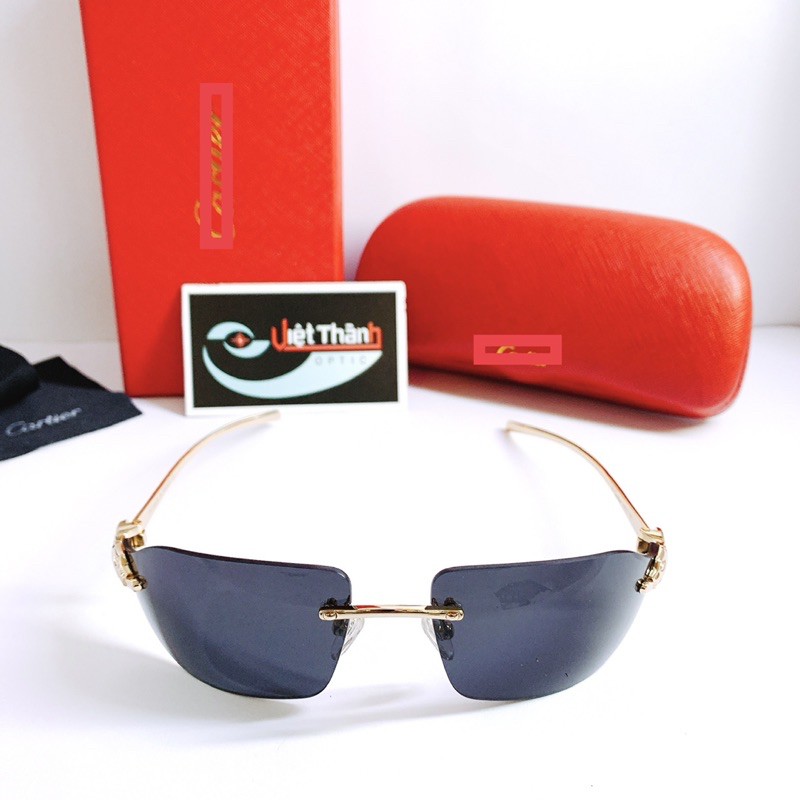 Kính Mát Nam Cao Cấp Không Viền Khung Chống Tia UV Hộp Đựng Như Hình | BigBuy360 - bigbuy360.vn