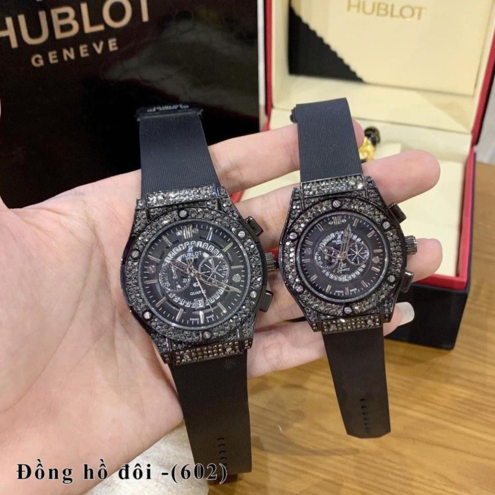 [Free Ship]  (Hublot) Đồng hồ Hublot nam nữ - đồng hồ cặp đôi đang yêu hàng đẹp full dá , day silicon hương vani - Hulo | BigBuy360 - bigbuy360.vn