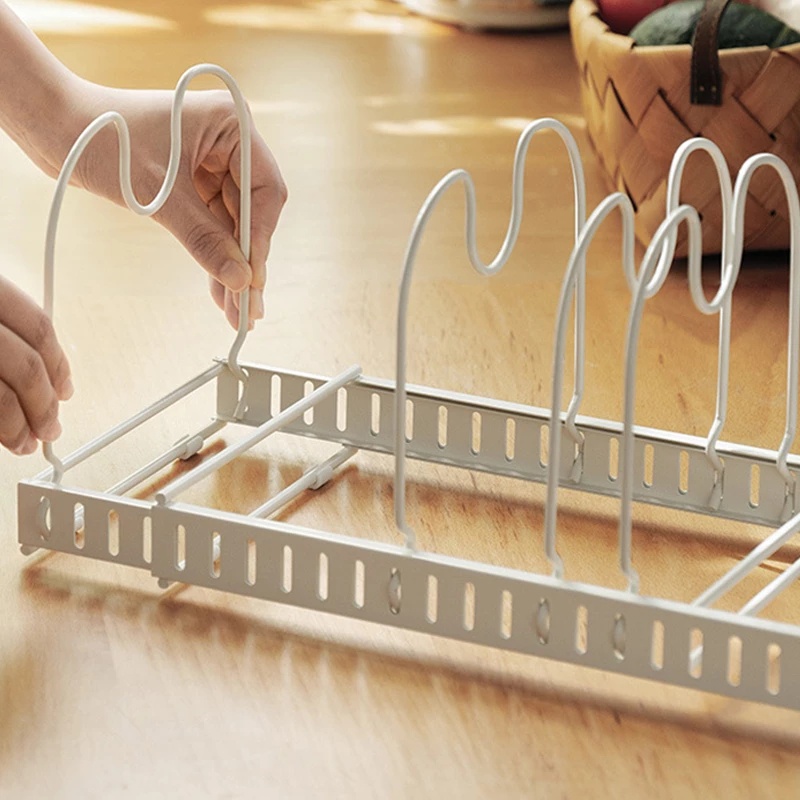Giá đỡ nắp nồi bằng sắt có thể mở rộng tiện lợi