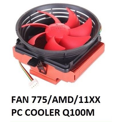 Quạt tản nhiệt CPU máy tính bàn PC COOLER Q 100m hỗ trợ CPU AMD, 115x, 775 đa năng