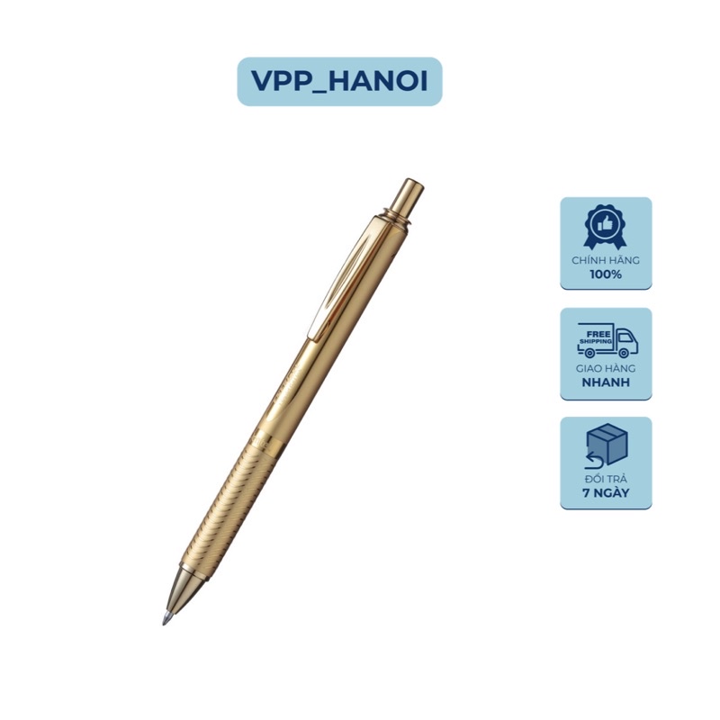 [Tặng 1 ruột] Bút Ký Cao Cấp Pentel mực gel nét 0.7mm BL407 - Mạ Vàng kèm hộp sang trọng