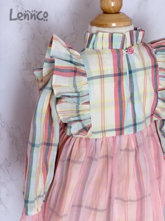 Váy kẻ tutu hồng Lennco(chỉ còn size 9/12)
